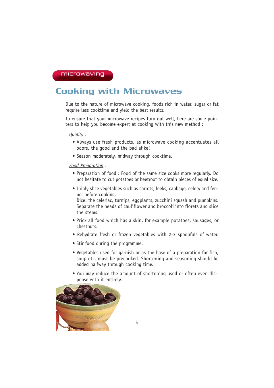 Cooking with microwaves, Microwaving | Kleenmaid MWK100 User Manual | Page 6 / 48