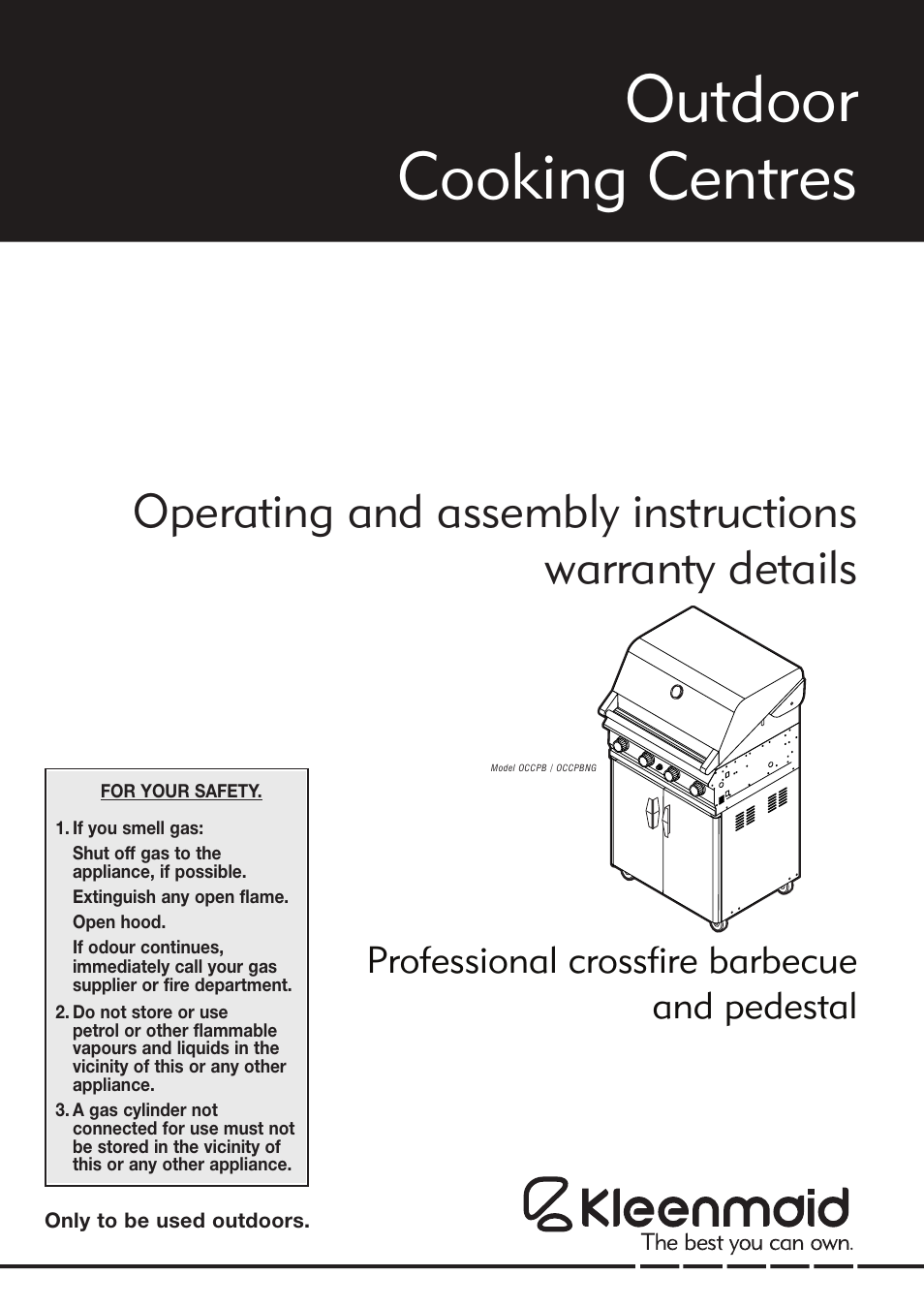 Kleenmaid OCCPB User Manual | 30 pages