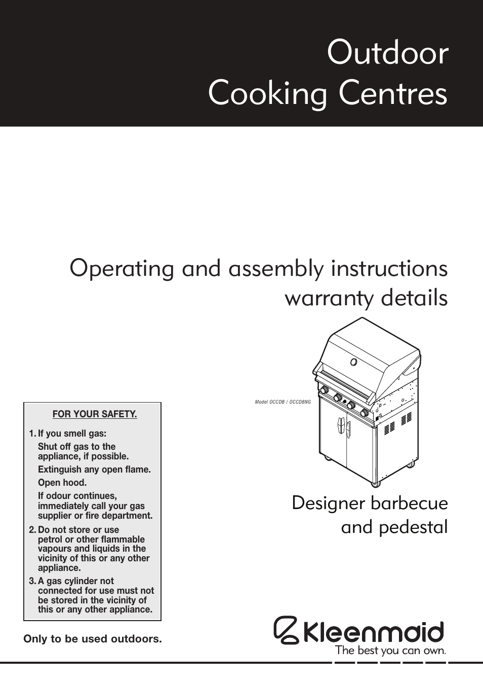 Kleenmaid OCCDB User Manual | 24 pages
