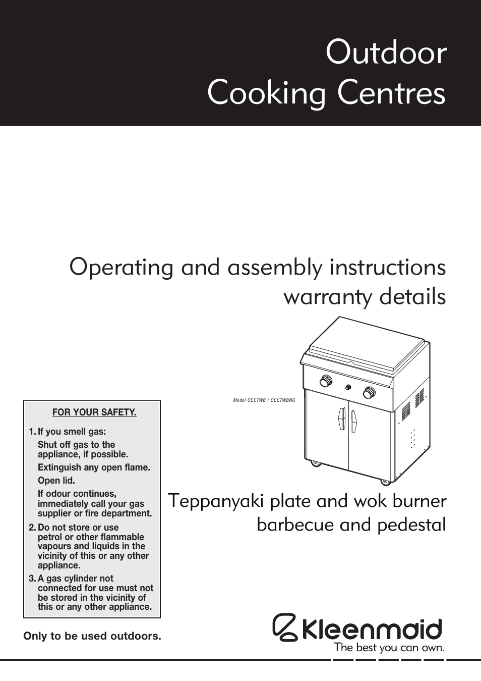 Kleenmaid OCCTWB User Manual | 24 pages