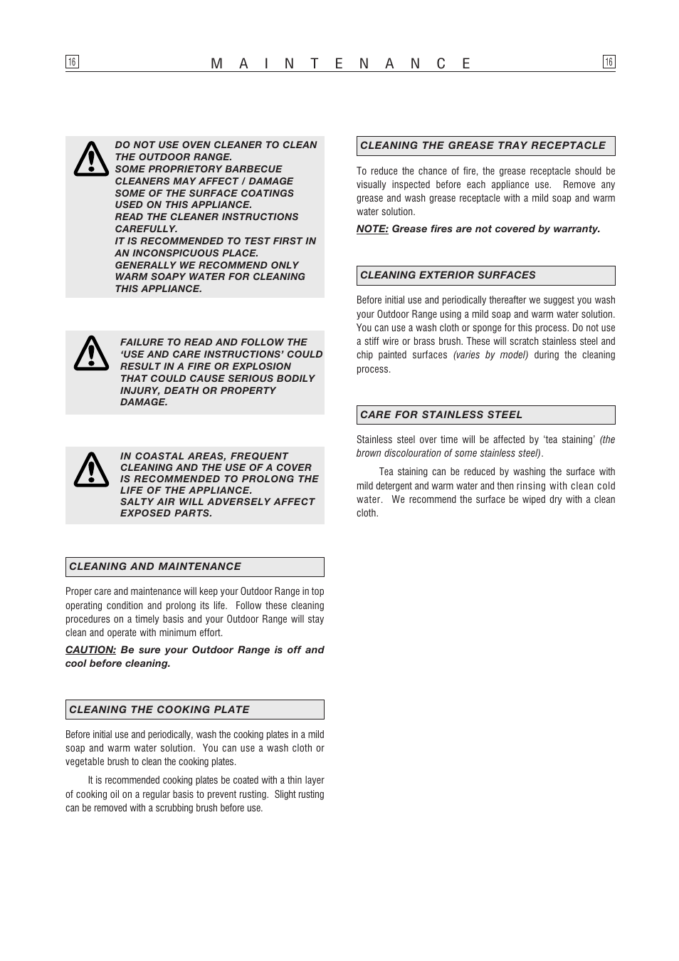 Kleenmaid OCCTWB User Manual | Page 16 / 24