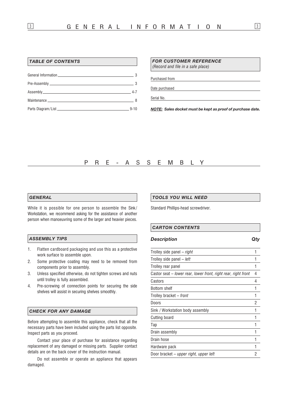 Kleenmaid OCCSC User Manual | Page 3 / 12