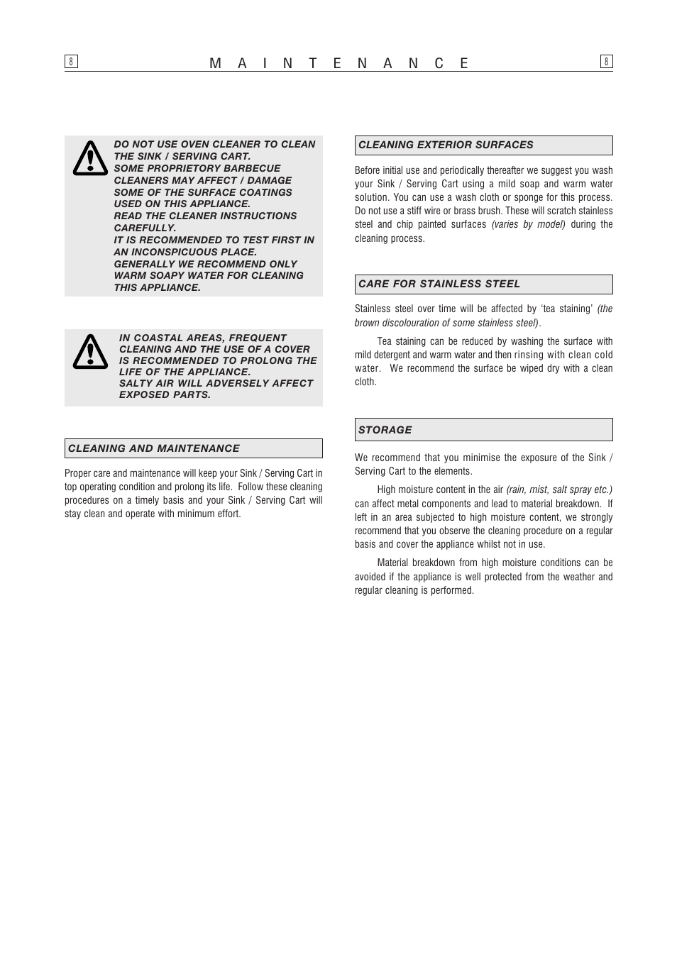 Kleenmaid OCCSC User Manual | Page 8 / 12