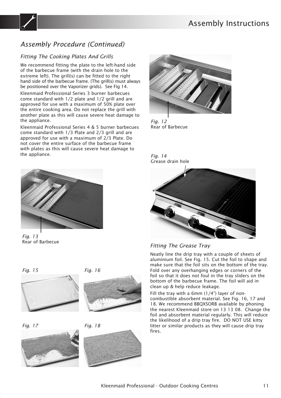 Assembly instructions, Assembly procedure (continued) | Kleenmaid BBQ3BF User Manual | Page 11 / 40