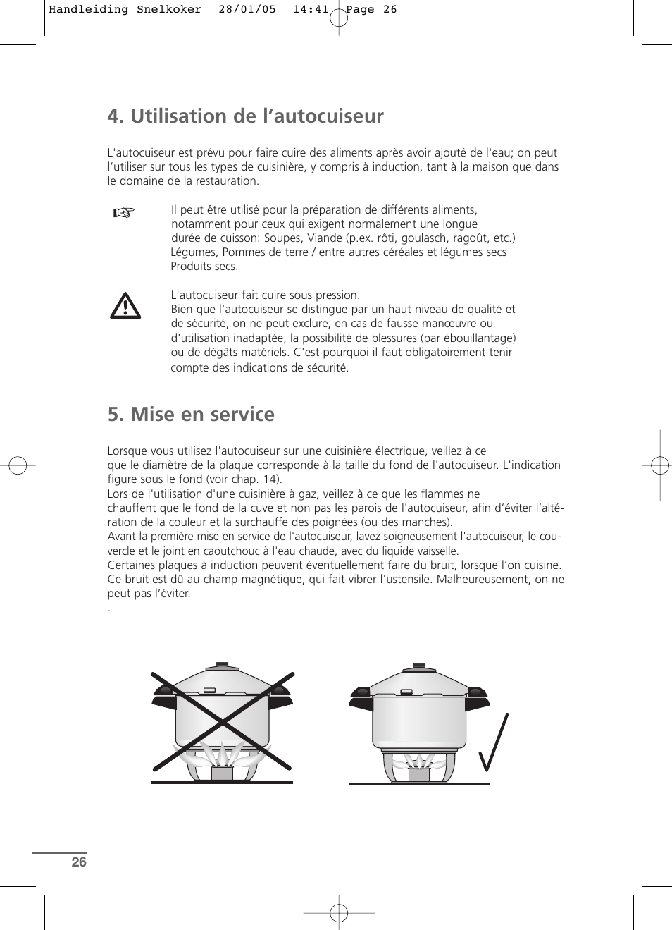 Utilisation de l’autocuiseur, Mise en service | Kleenmaid CW2399 User Manual | Page 26 / 84