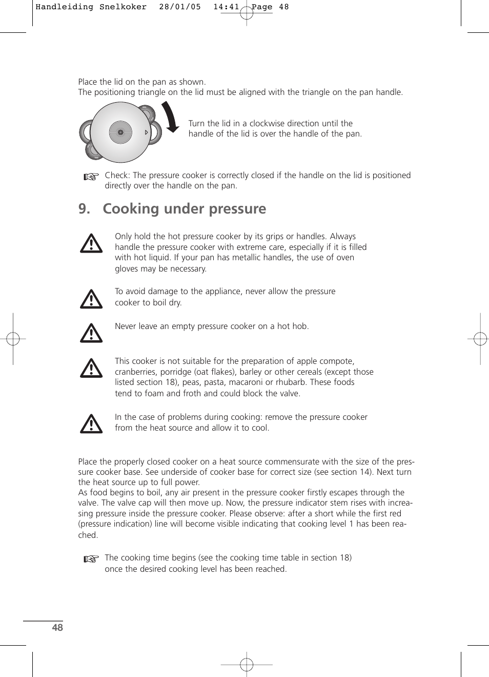 Cooking under pressure | Kleenmaid CW2399 User Manual | Page 48 / 84