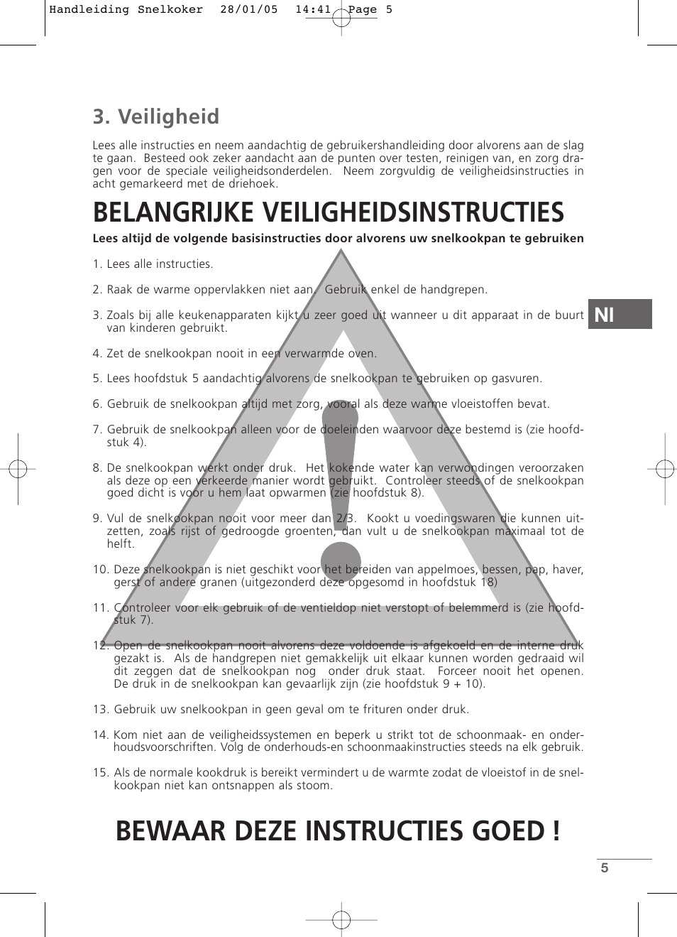 Belangrijke veiligheidsinstructies, Bewaar deze instructies goed, Veiligheid | Kleenmaid CW2399 User Manual | Page 5 / 84