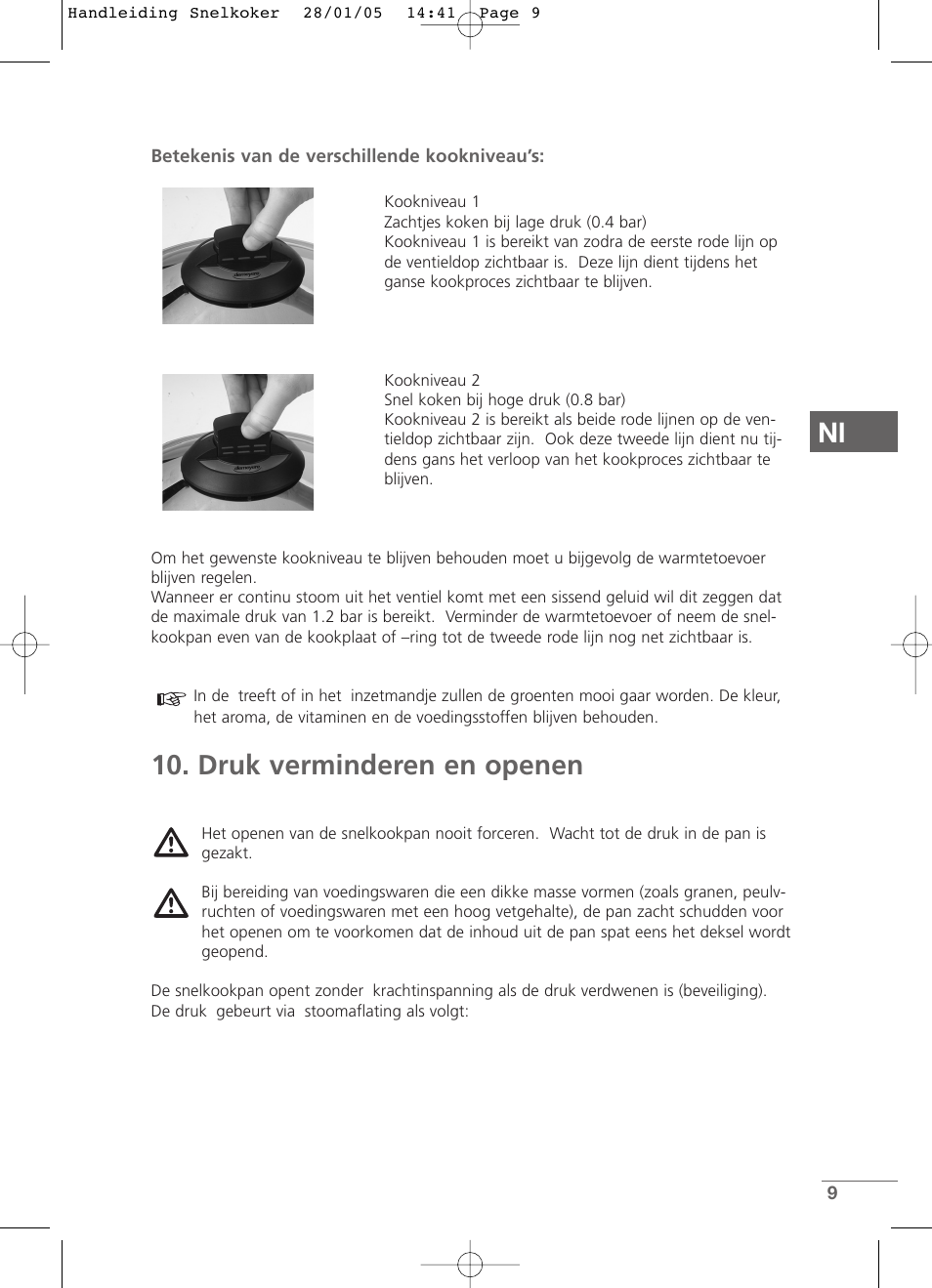 Druk verminderen en openen | Kleenmaid CW2399 User Manual | Page 9 / 84