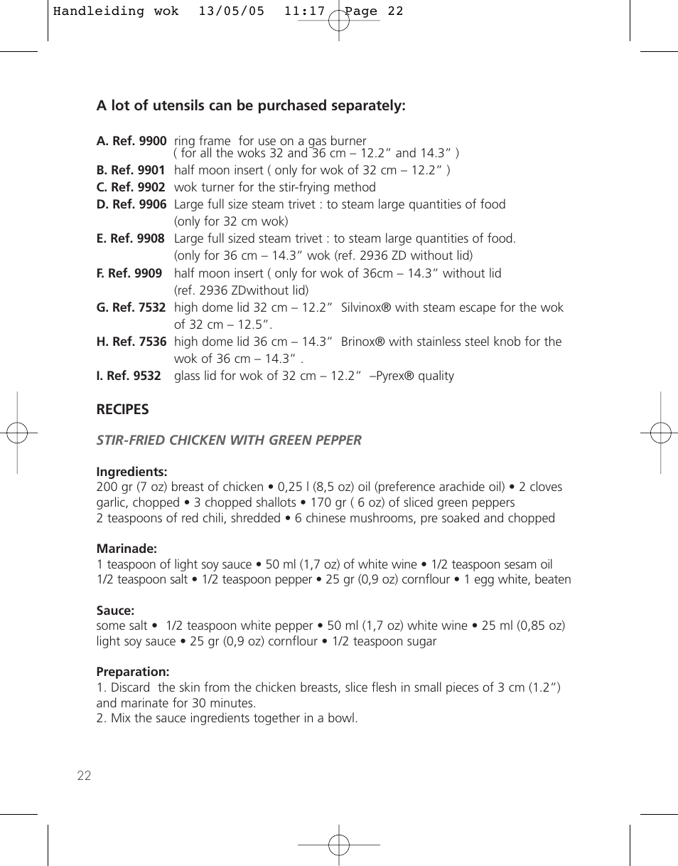 Kleenmaid CW52926 User Manual | Page 22 / 33