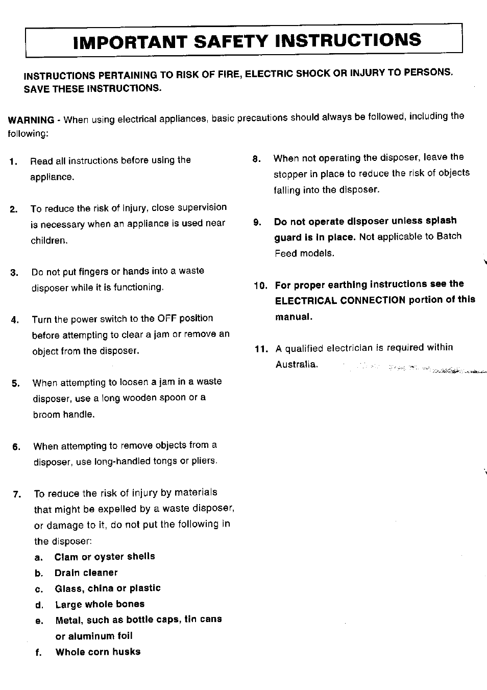 Kleenmaid Waste Disposal Units User Manual | Page 2 / 8