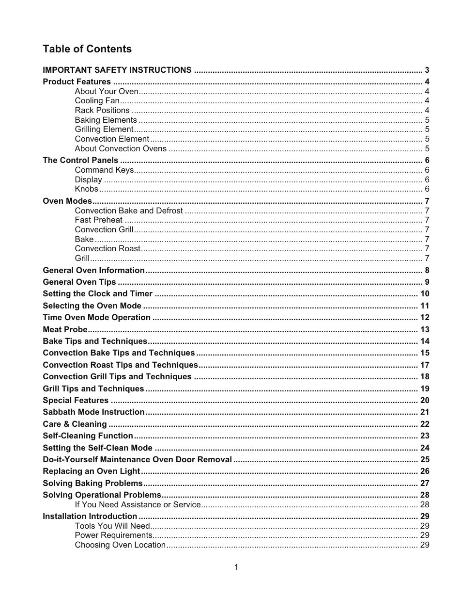 Kleenmaid TO901X User Manual | Page 3 / 38