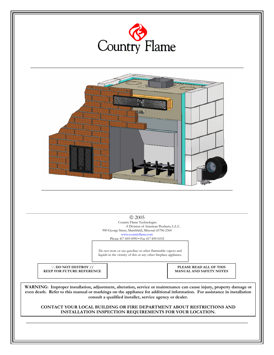 Installation, operation & maintenance manual | Country Flame FP42 User Manual | Page 2 / 61