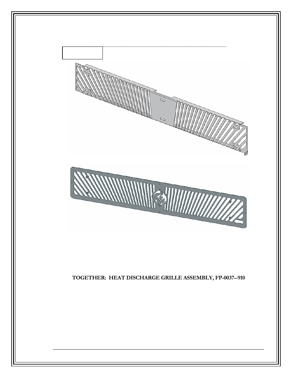 Together: heat discharge grille assembly, fp-0037 | Country Flame FP42 User Manual | Page 54 / 61