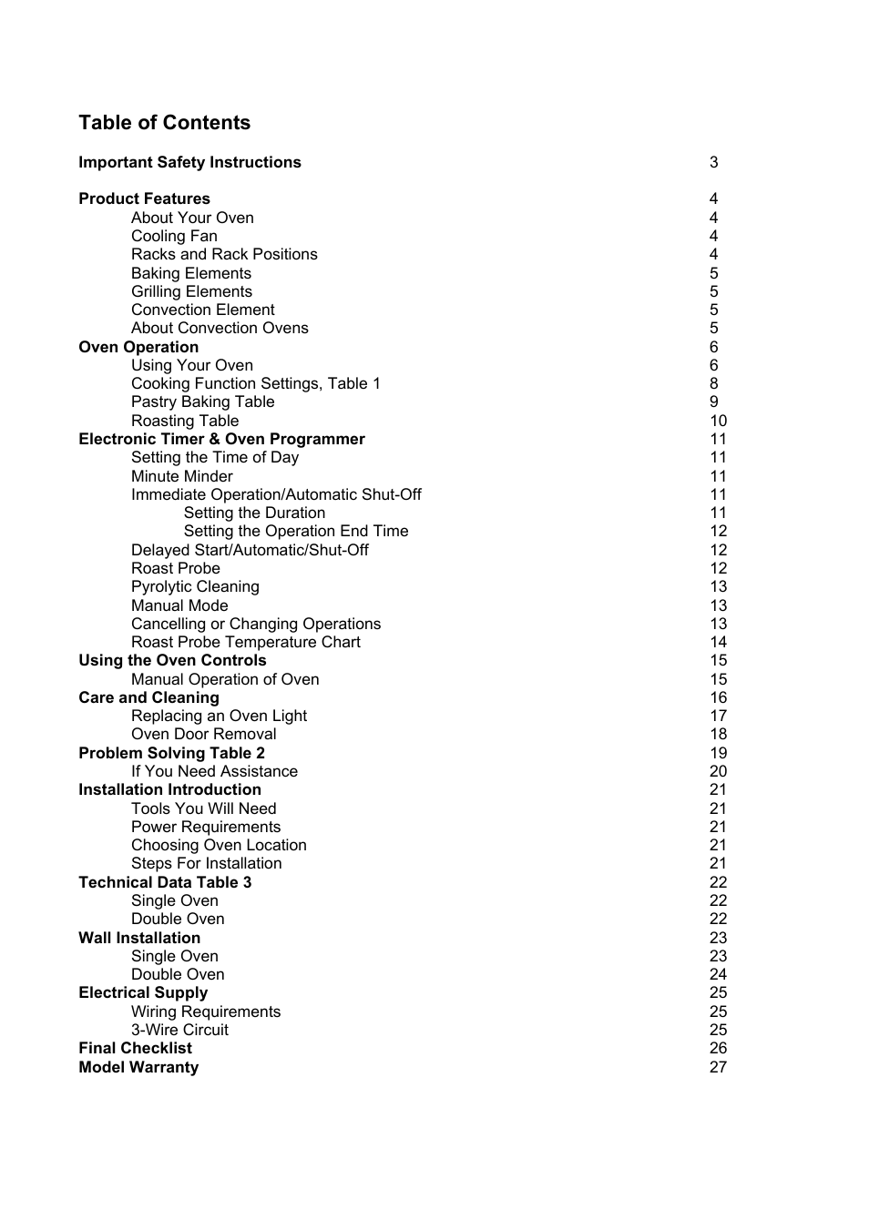 Kleenmaid TO900X User Manual | Page 3 / 30