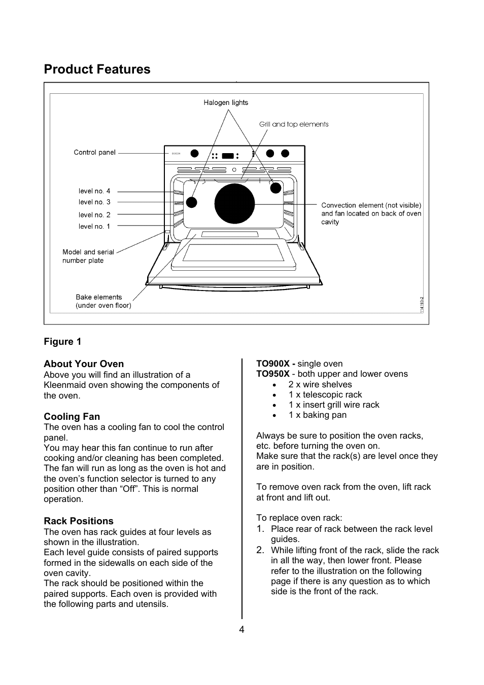 Product features | Kleenmaid TO900X User Manual | Page 5 / 30