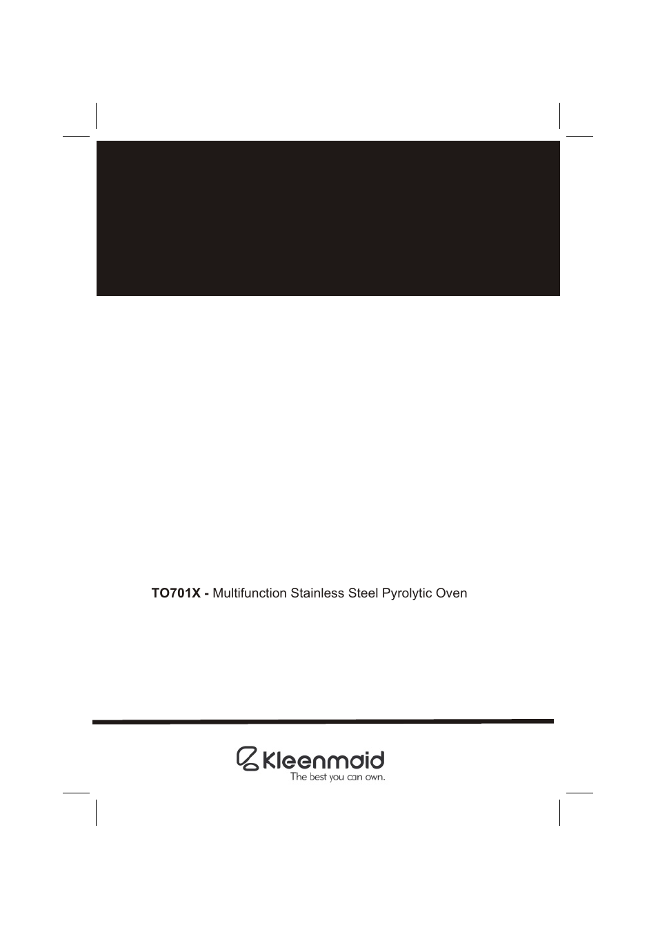 Kleenmaid TO701 User Manual | 32 pages