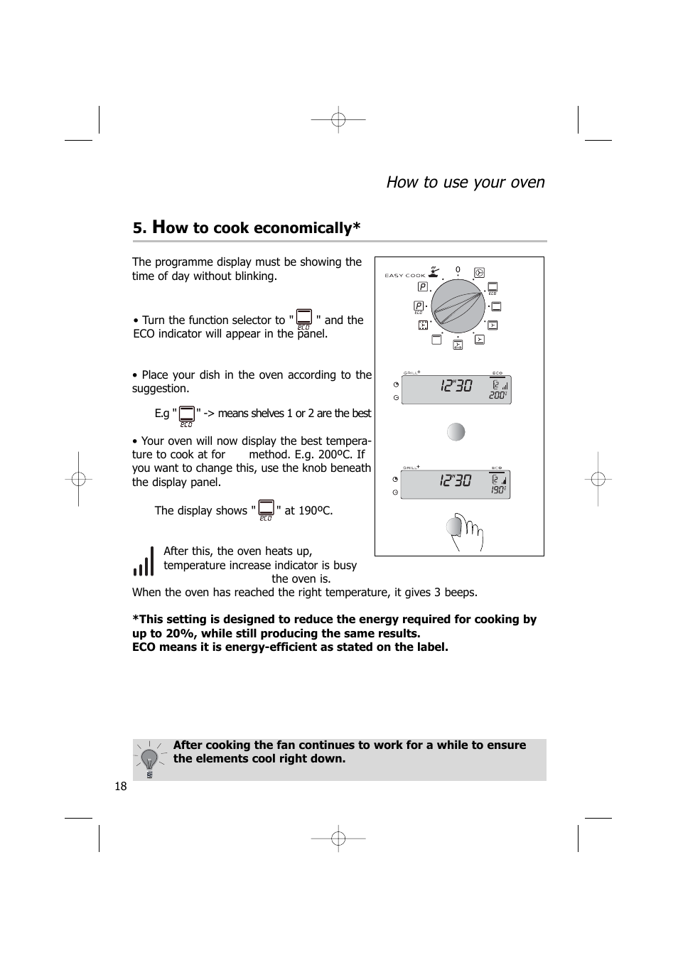 How to use your oven | Kleenmaid TO701 User Manual | Page 18 / 32
