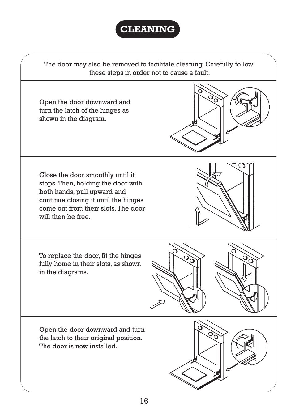Cleaning | Kleenmaid TO80S User Manual | Page 18 / 24