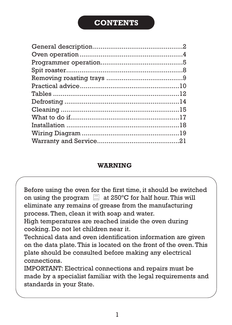 Kleenmaid TO80S User Manual | Page 3 / 24