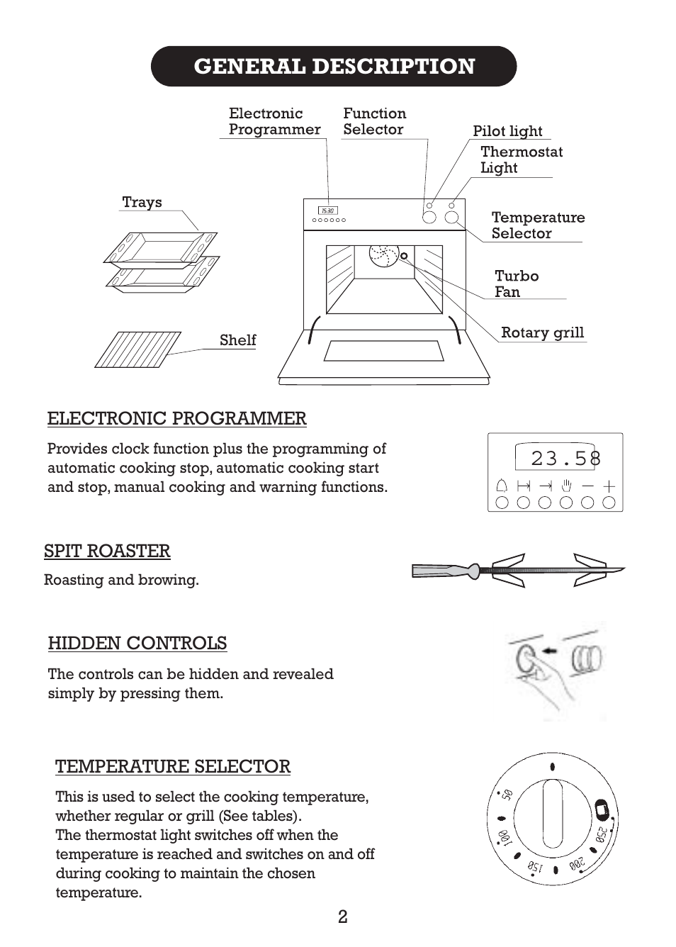 General description | Kleenmaid TO80S User Manual | Page 4 / 24