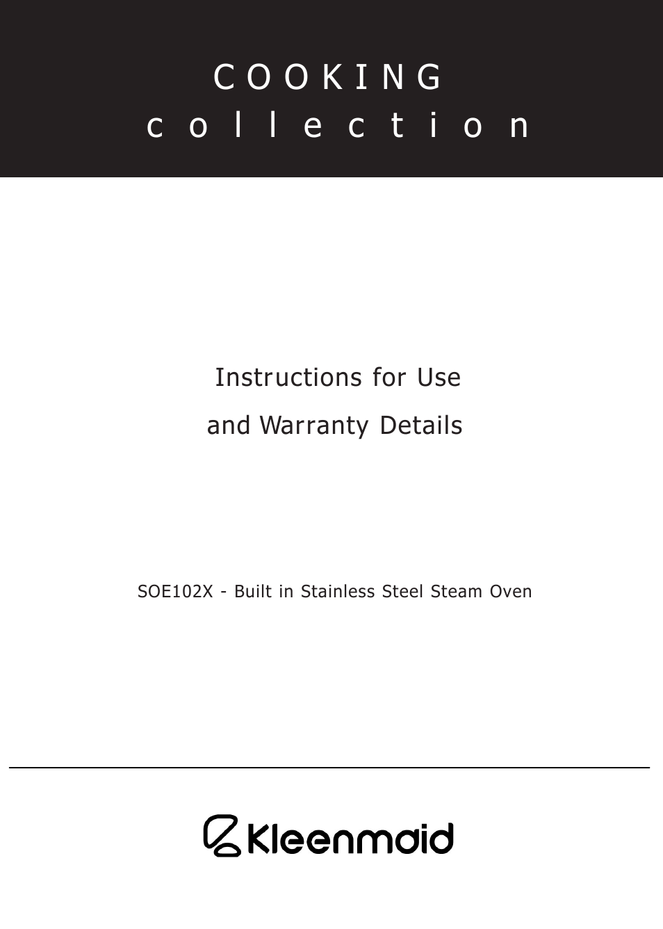 Kleenmaid SOE102X User Manual | 28 pages