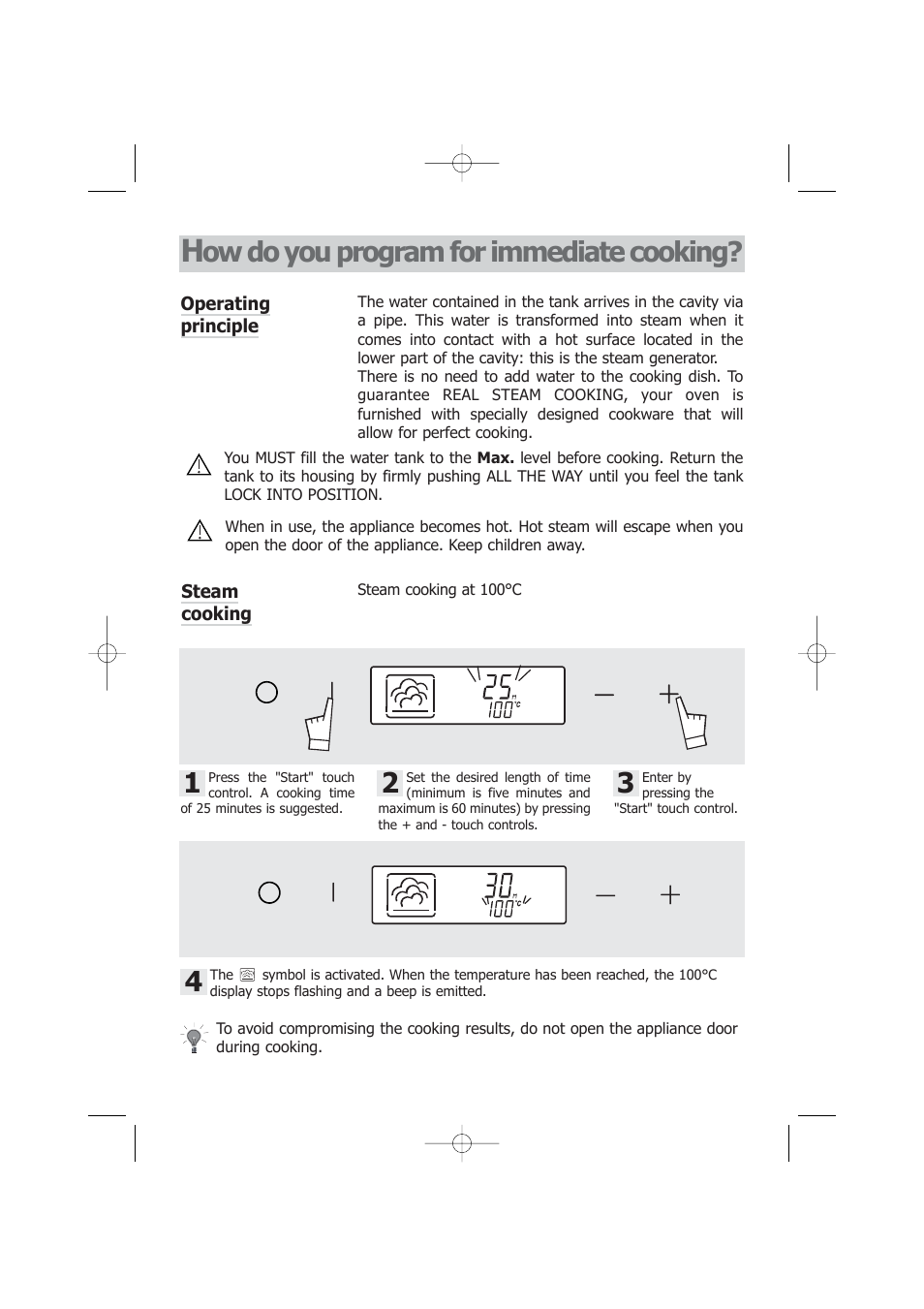 Ow do you program for immediate cooking | Kleenmaid SOE102X User Manual | Page 12 / 28