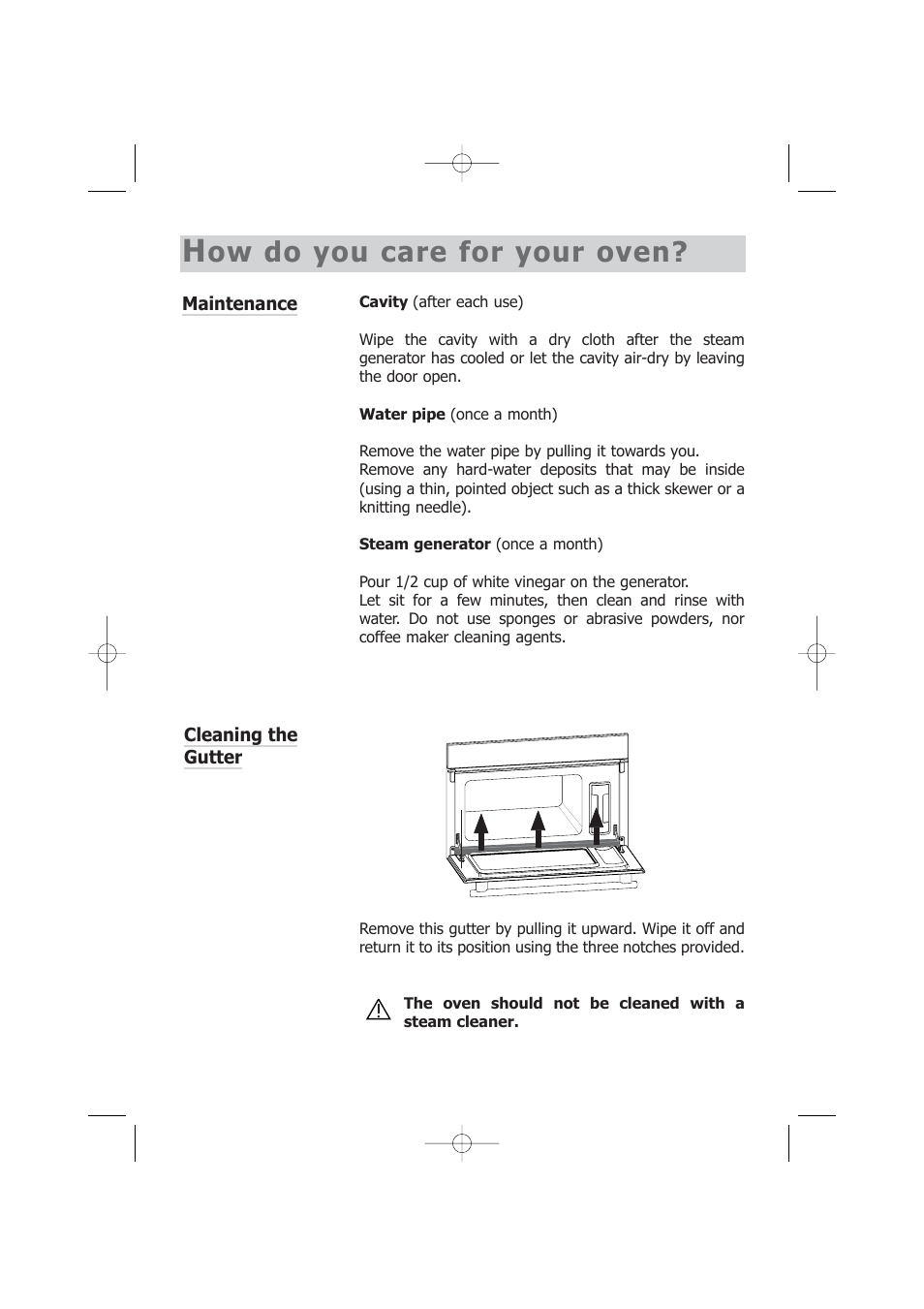 Ow do you care for your oven | Kleenmaid SOE102X User Manual | Page 19 / 28