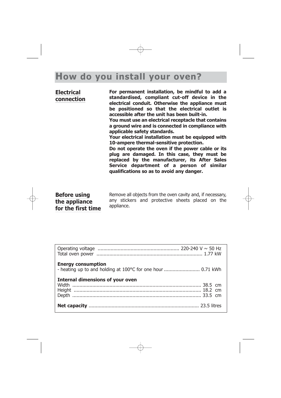 Ow do you install your oven | Kleenmaid SOE102X User Manual | Page 9 / 28