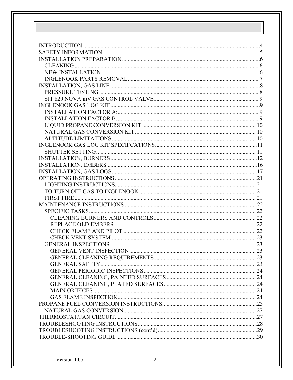 Country Flame INGLS 24-N User Manual | Page 2 / 34