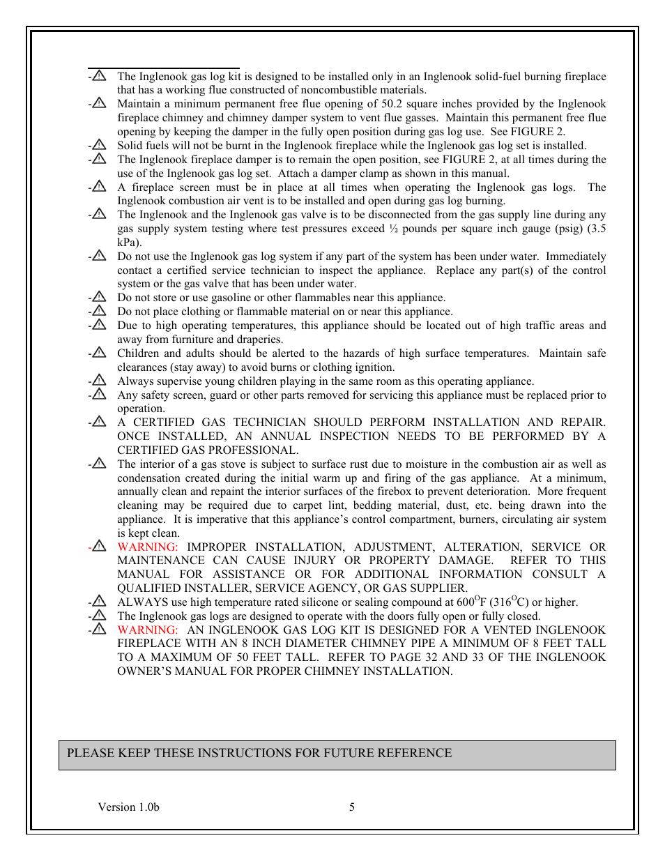 Country Flame INGLS 24-N User Manual | Page 5 / 34