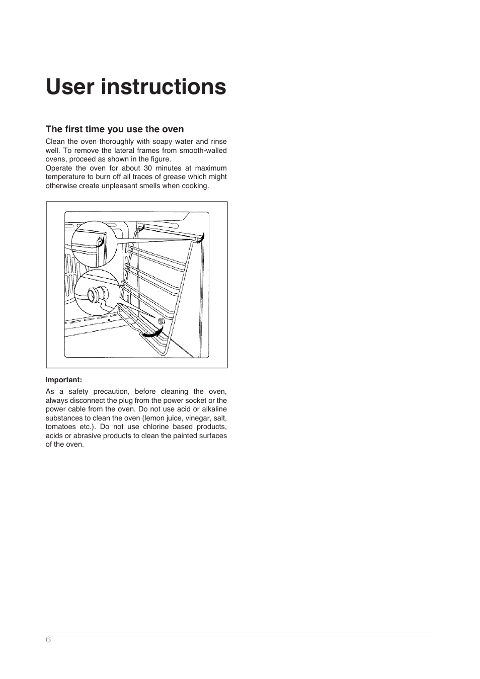 User instructions | Kleenmaid OMF6010 User Manual | Page 6 / 16