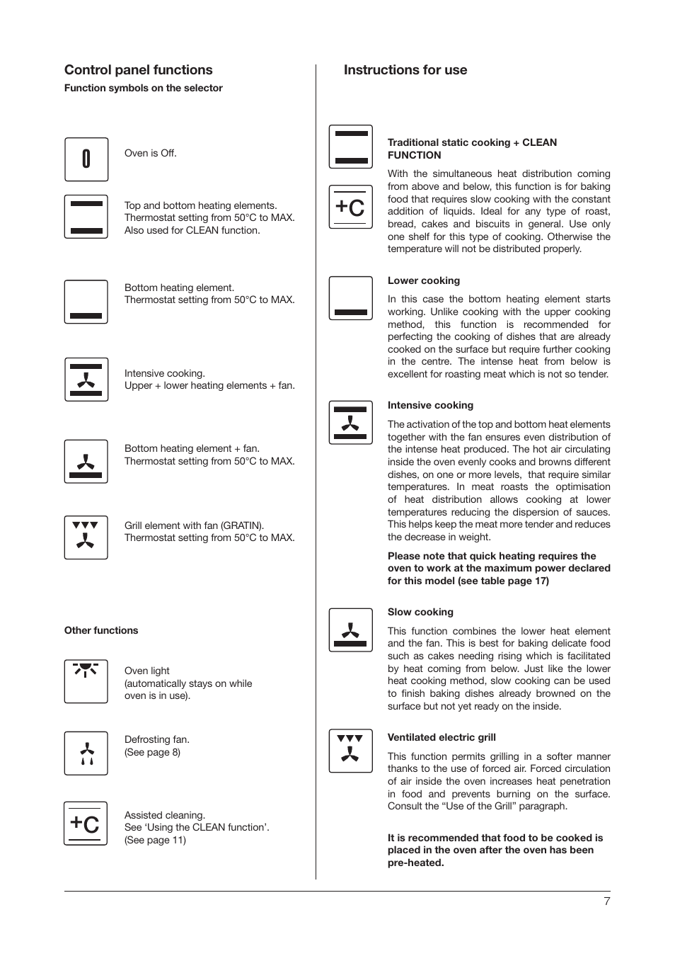 Kleenmaid OMF6020 User Manual | Page 7 / 20