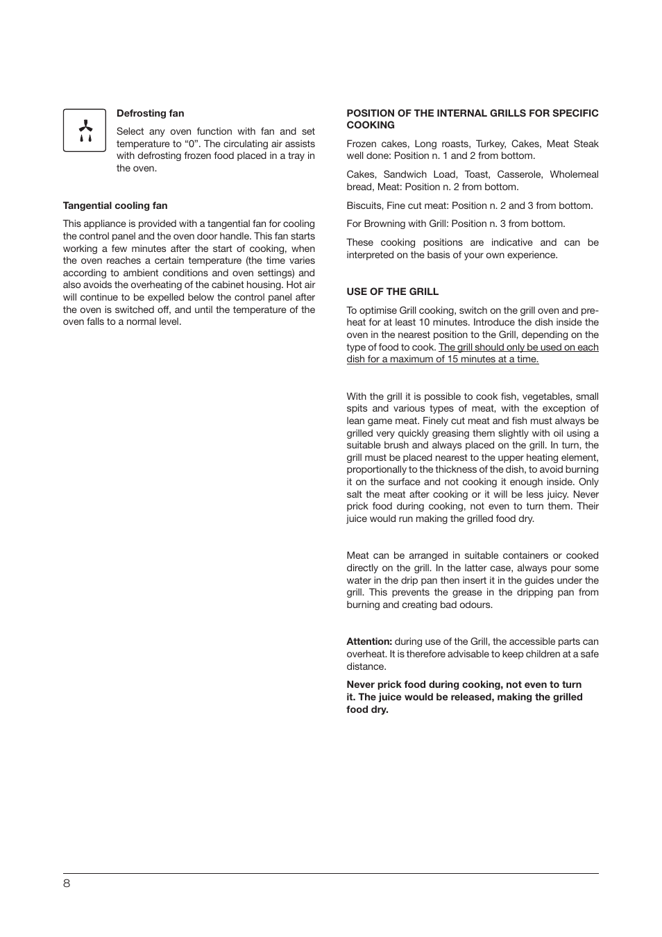 Kleenmaid OMF6020 User Manual | Page 8 / 20