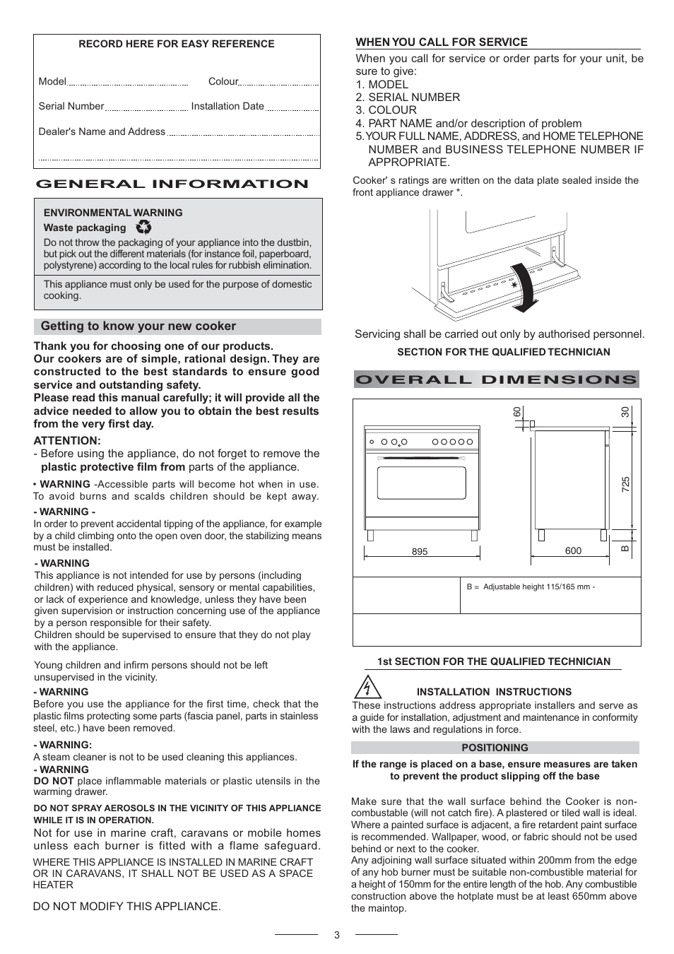 538861 - libretto cuc 296 fem kleenmaid .pdf | Kleenmaid OMFFS9010 User Manual | Page 3 / 16