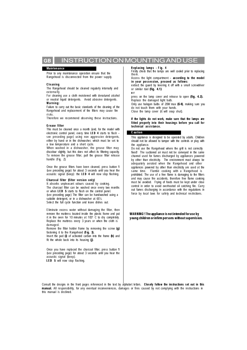 Instruction on mounting and use | Kleenmaid RHSGFOCUS User Manual | Page 9 / 11