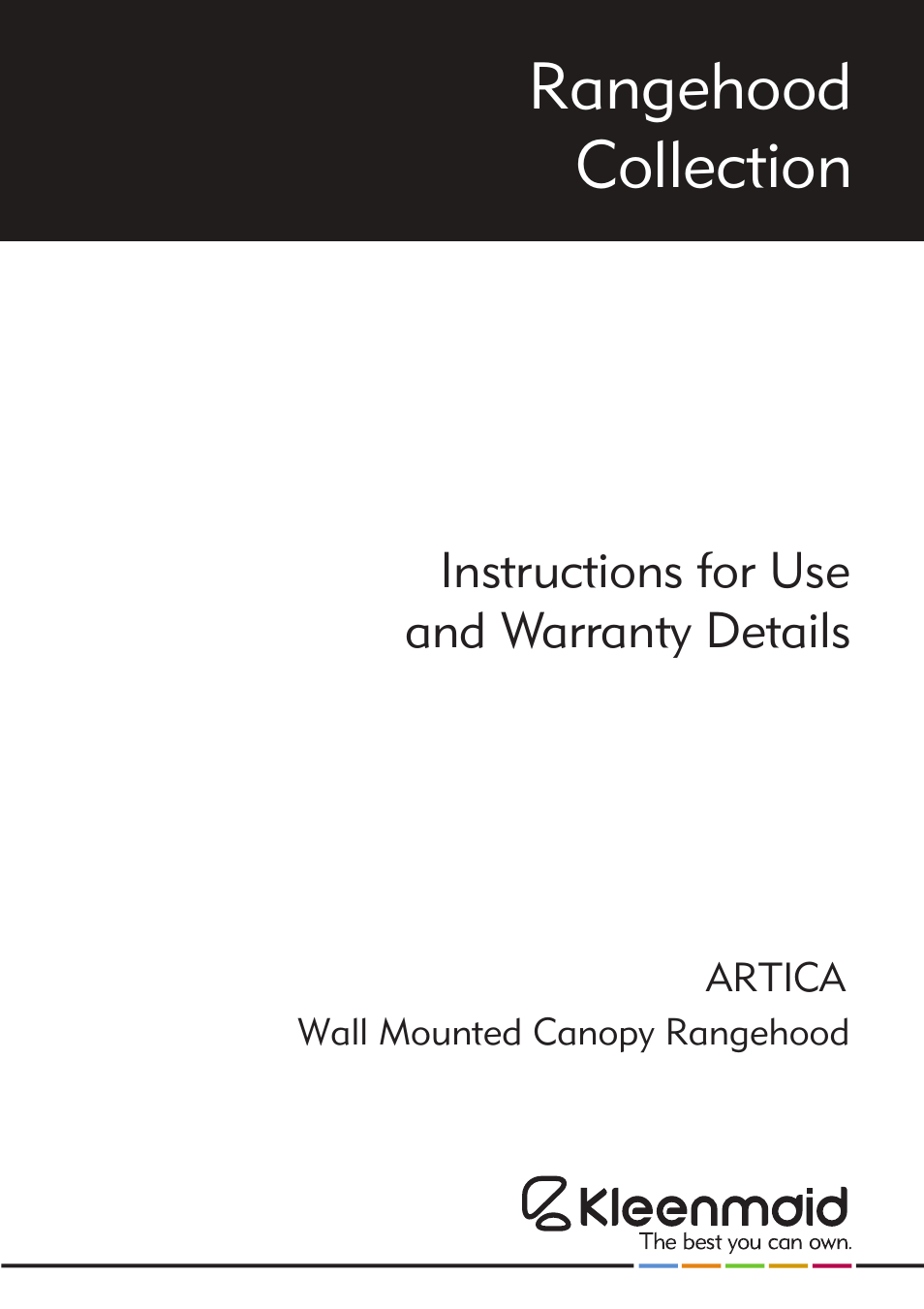 Kleenmaid ARTICA User Manual | 12 pages