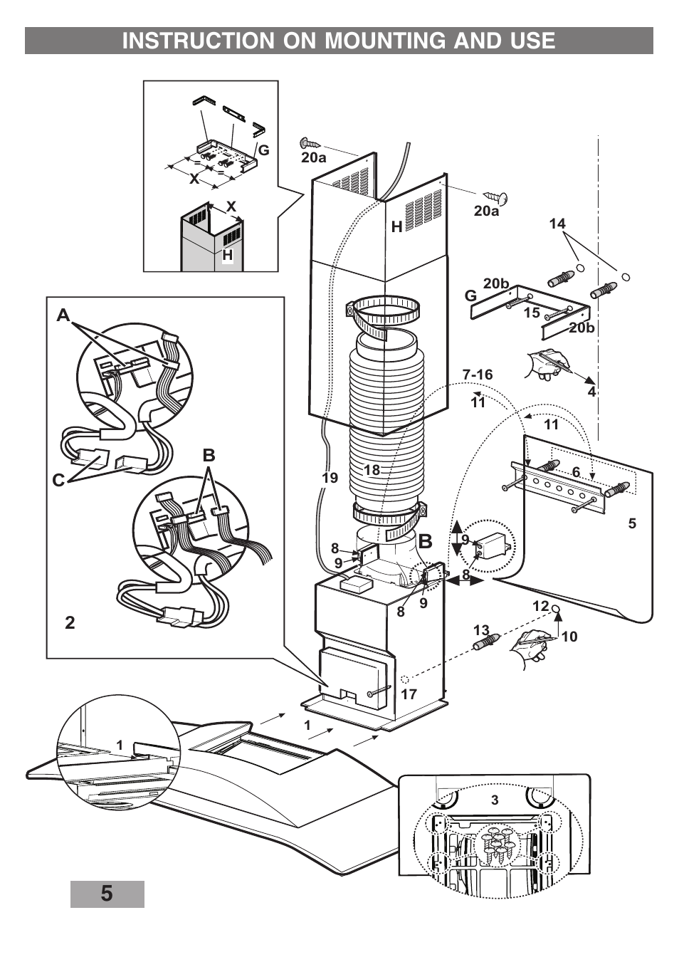 5instruction on mounting and use, Ac b 2 | Kleenmaid ARTICA User Manual | Page 4 / 12