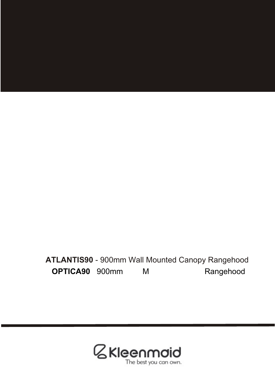 Kleenmaid ATLANTIS90 User Manual | 23 pages