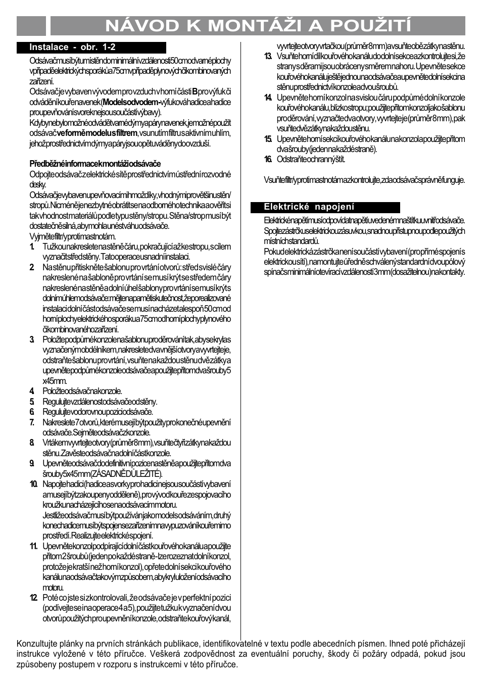 Návod k montái a pouití | Kleenmaid BOX90 User Manual | Page 19 / 24