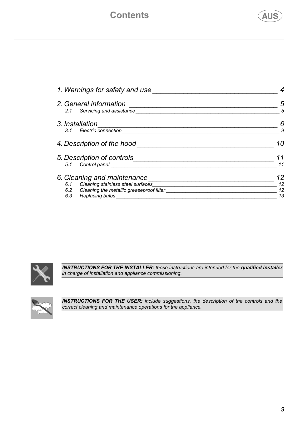 Kleenmaid K70 User Manual | Page 3 / 16