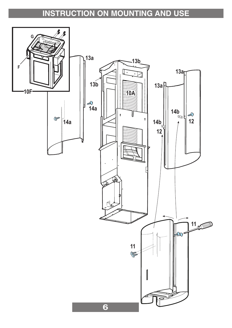 6instruction on mounting and use | Kleenmaid MENHIR User Manual | Page 5 / 12