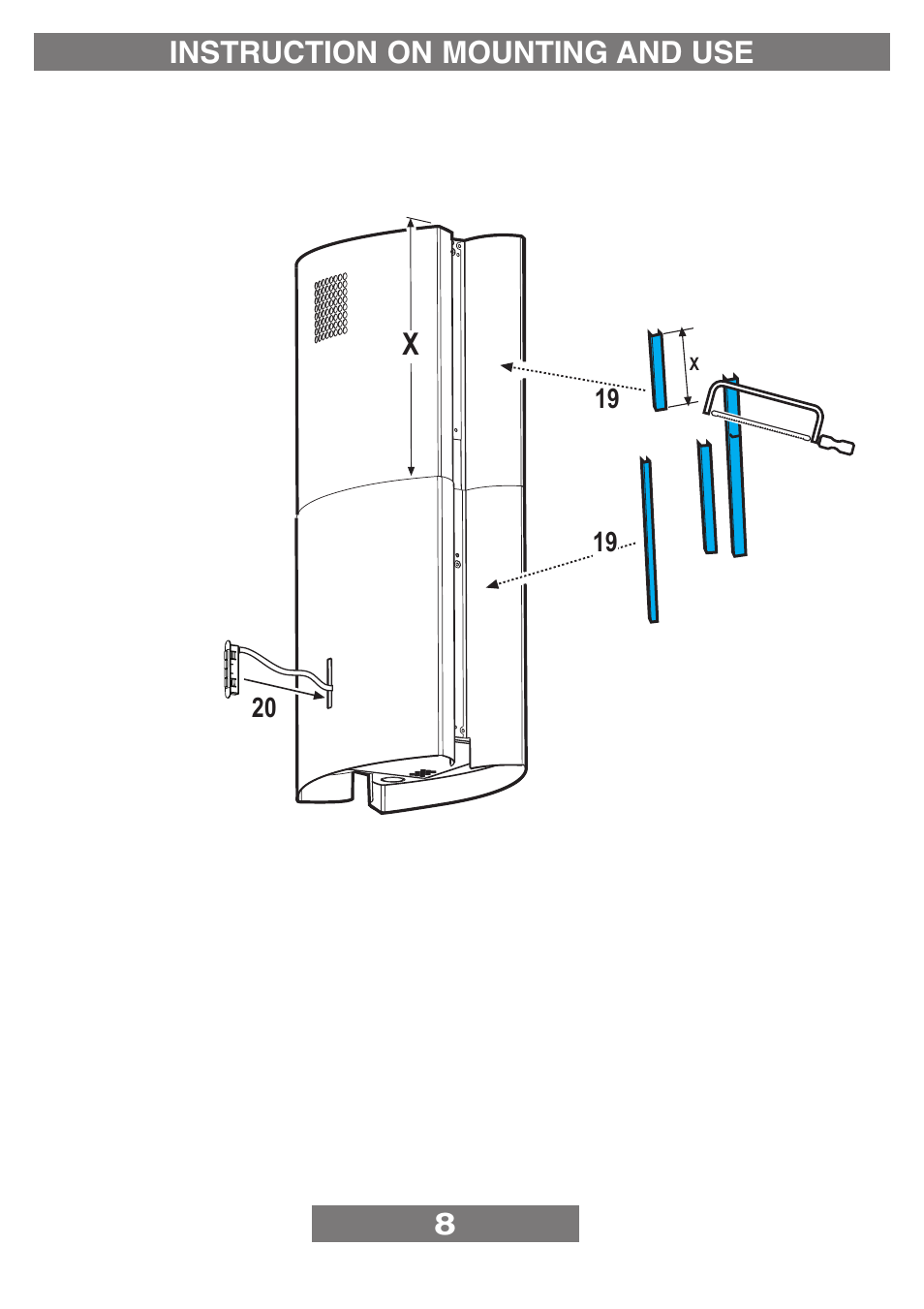 8instruction on mounting and use | Kleenmaid MENHIR User Manual | Page 7 / 12
