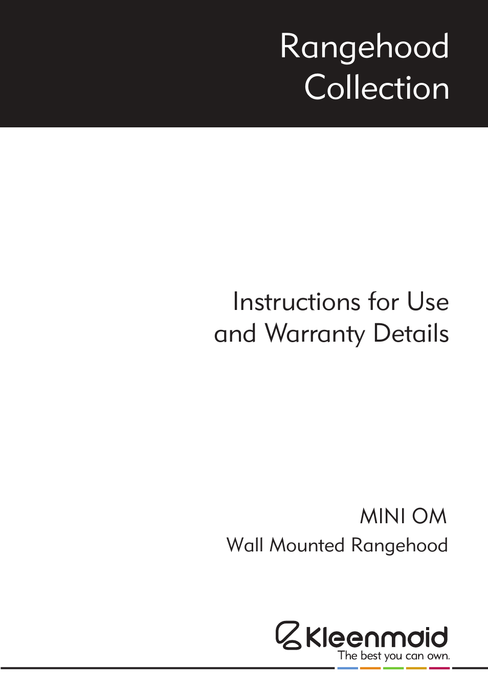 Kleenmaid MINI OM User Manual | 8 pages