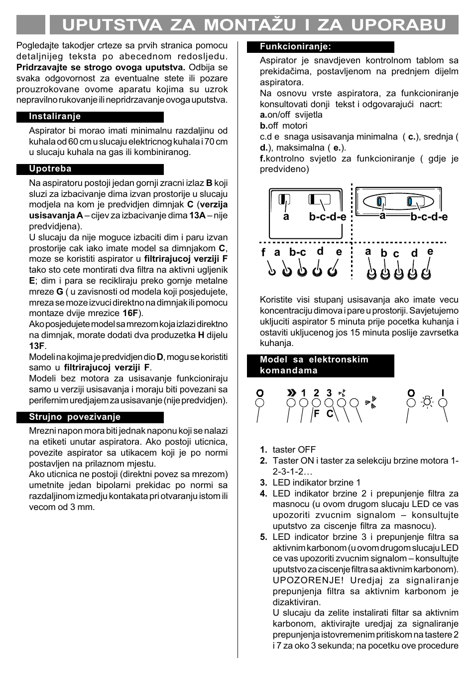 Uputstva za montau i za uporabu hr | Kleenmaid TONDA90 User Manual | Page 23 / 34