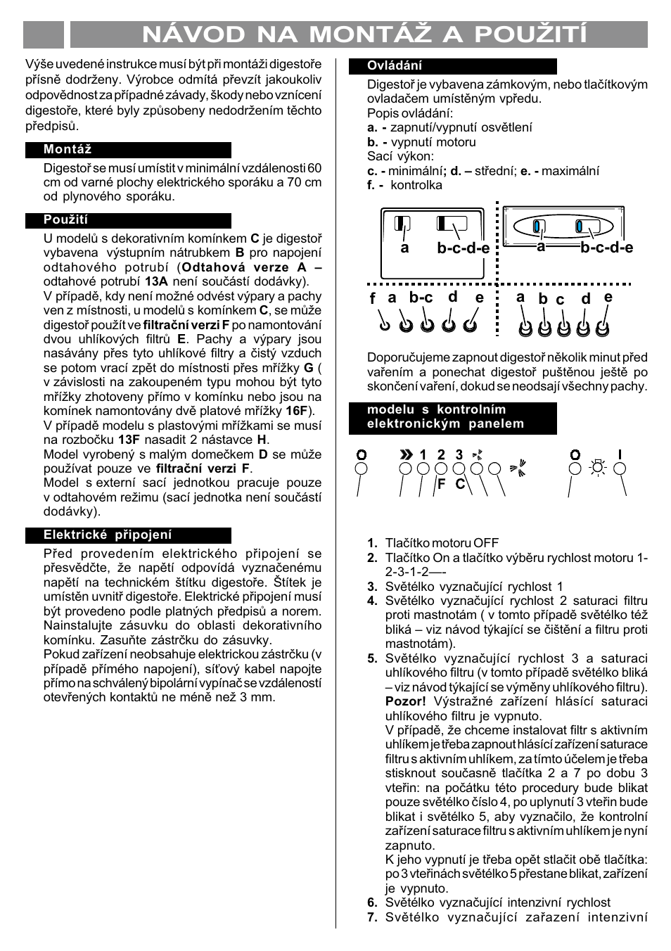 Návod na montá a pouití cz | Kleenmaid TONDA90 User Manual | Page 27 / 34