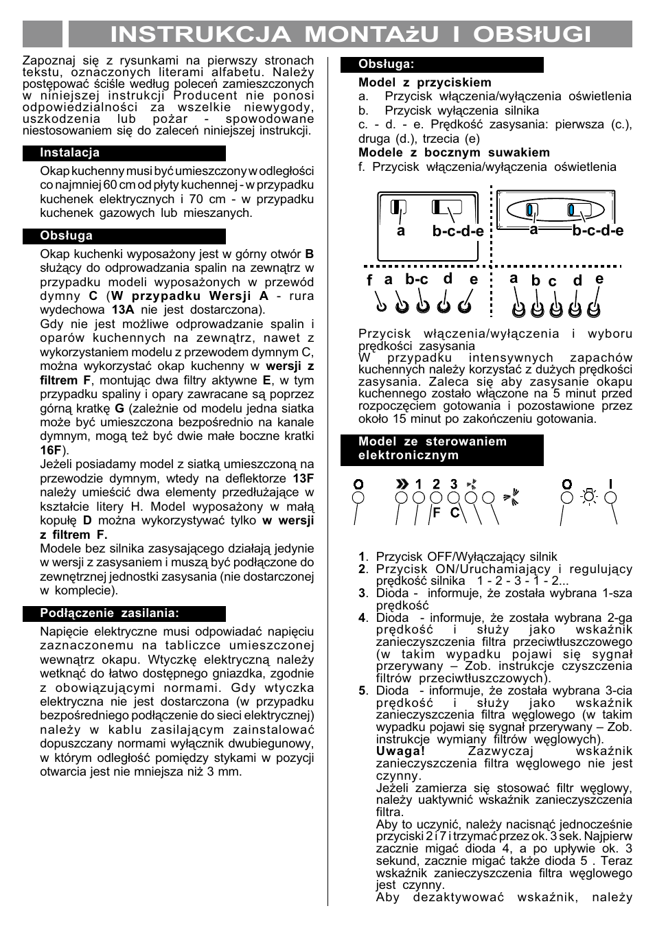 Instrukcja monta¿u i obs³ugi pl | Kleenmaid TONDA90 User Manual | Page 29 / 34