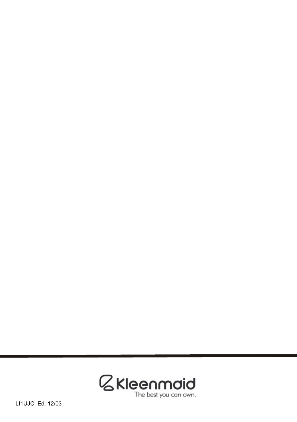 Kleenmaid RH1X User Manual | Page 8 / 8