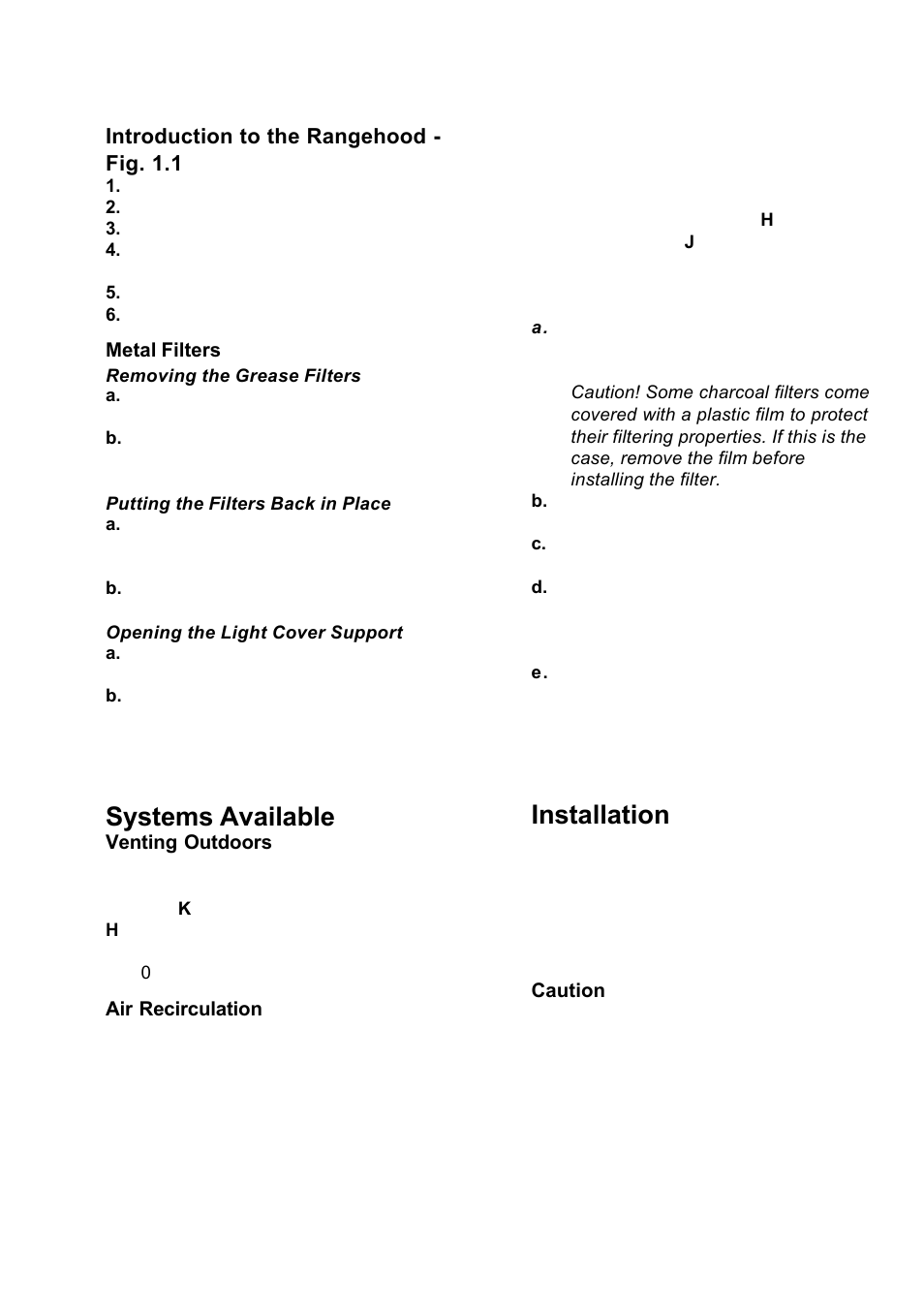 Systems available, Installation | Kleenmaid RH4X User Manual | Page 6 / 12