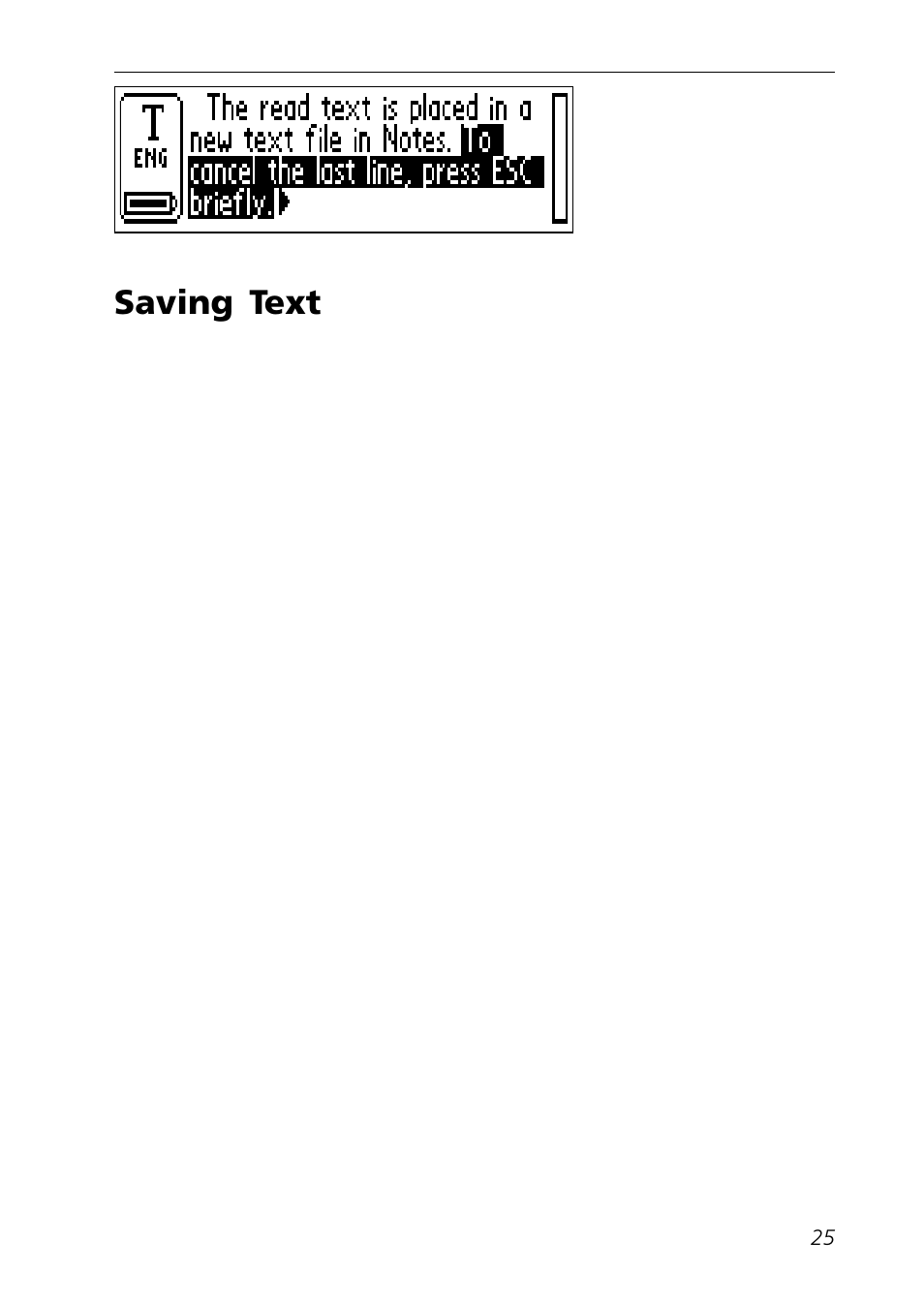 Saving text | C Technologies Mobile Information Collector C-Pen User Manual | Page 25 / 95