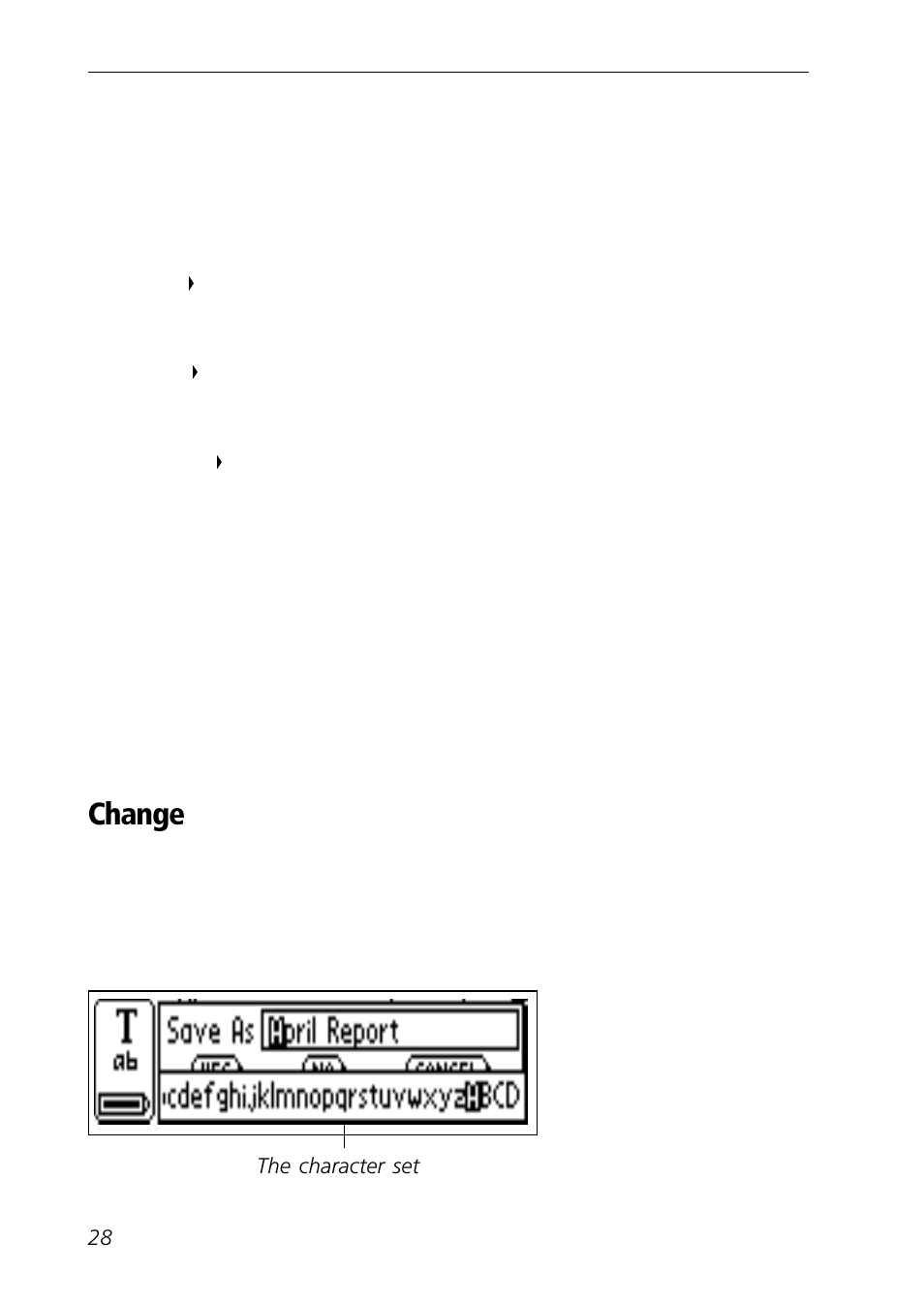 Character set | C Technologies Mobile Information Collector C-Pen User Manual | Page 28 / 95